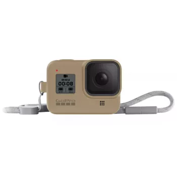GoPro HERO8 Black silikoninis dėklas su dirželiu smėlio spalvos