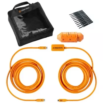 USB-C į USB-C laidas tether tools CUC31R-ORG — 9,40 m, stačiu kampu, oranžinis
