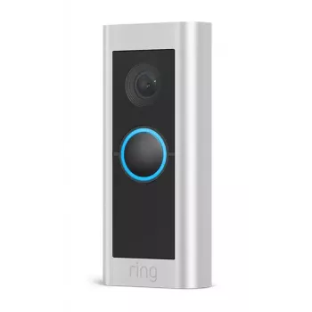 Vaizdo durų skambutis RING Video Doorbell Pro 2 laidinis – nikelio satino plienas, laidinis Wi‑Fi, 150°×150° matymo laukas, 16–24 V AC