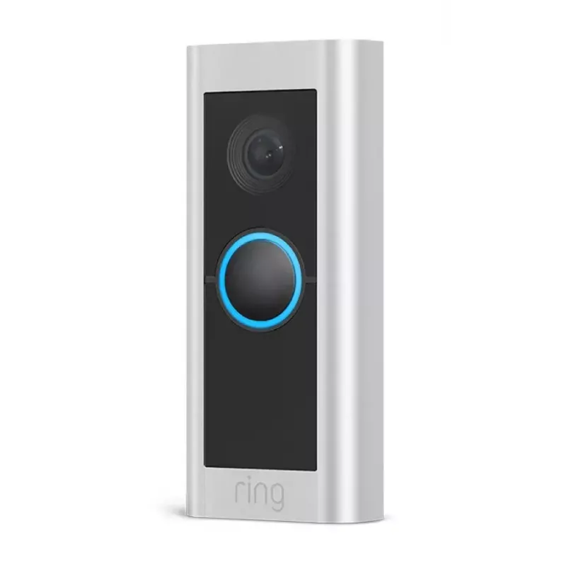 Vaizdo durų skambutis RING Video Doorbell Pro 2 laidinis – nikelio satino plienas, laidinis Wi‑Fi, 150°×150° matymo laukas, 16–24 V AC