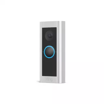 Vaizdo durų skambutis RING Video Doorbell Pro 2 laidinis – nikelio satino plienas, laidinis Wi‑Fi, 150°×150° matymo laukas, 16–24 V AC