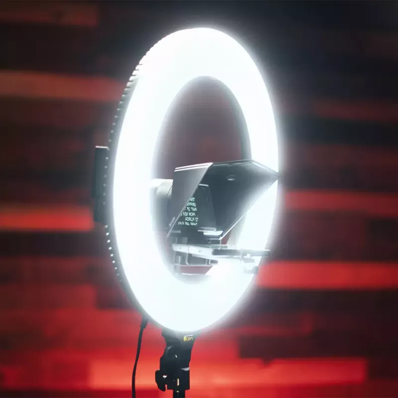 Ikan HomeStream HS-PROMPTER-RL teleprompteris su žiedine šviesa išmaniajam telefonui