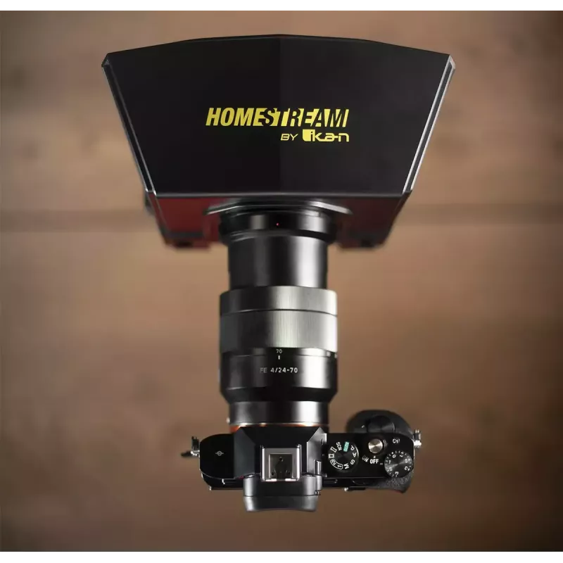 Ikan HomeStream HS-PROMPTER-RL teleprompteris su žiedine šviesa išmaniajam telefonui