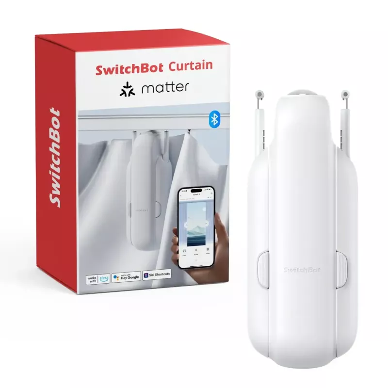 Smart užuolaidų variklis SwitchBot W2400000R U-bėgeliui (ES ir JK) – baterija, USB-C, 15 kg stūmimo jėga