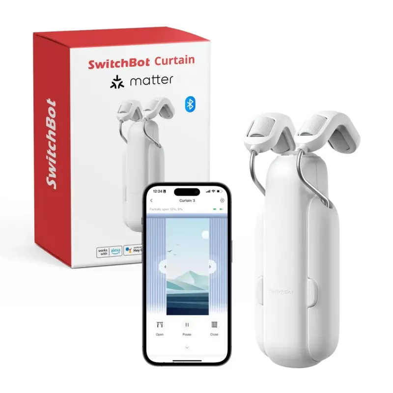 Smart užuolaidų variklis SwitchBot W2400000R U-bėgeliui (ES ir JK) – baterija, USB-C, 15 kg stūmimo jėga