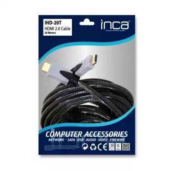 HDMI laidas Inca IHD-20T 20 m HDMI Type A vyriškas pilkas