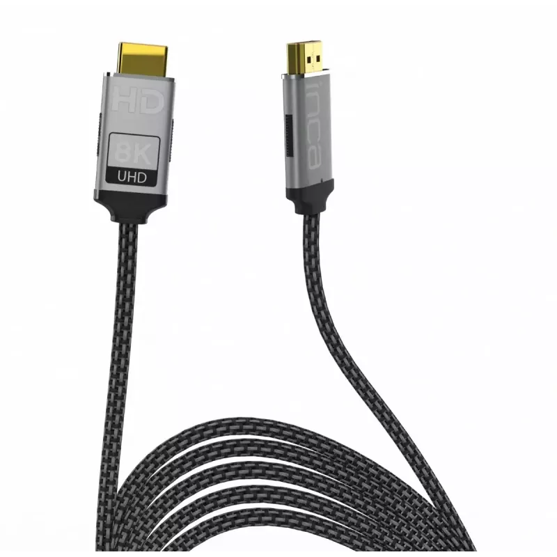 HDMI kabelis Inca IHM-03T 3m HDMI A tipo kištukas-kištukas 2.1 pilka