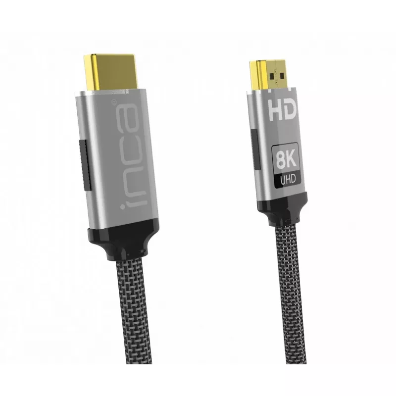HDMI kabelis Inca IHM-03T 3m HDMI A tipo kištukas-kištukas 2.1 pilka