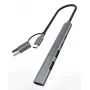 USB šakotuvas INCA IUTP-06TX Type-A Type-C 5000 Mbit/s pilkas
