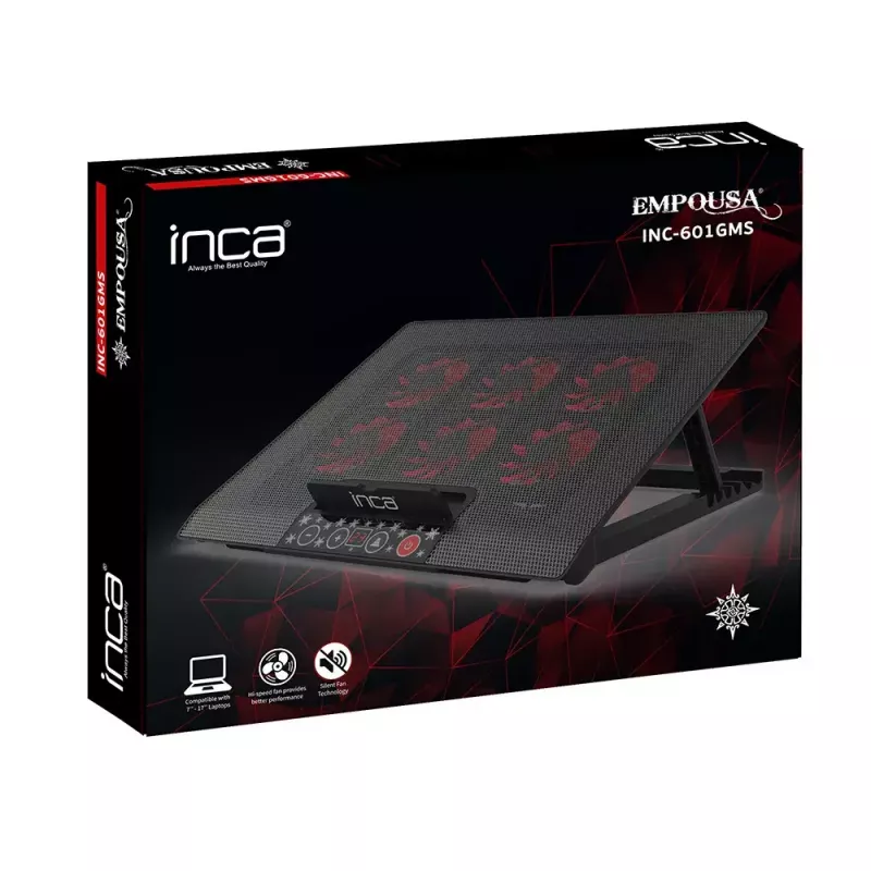 Aušinimo stovas nešiojamam kompiuteriui Inca INC-601GMS 43,2 cm 6 ventiliatoriai USB juodas