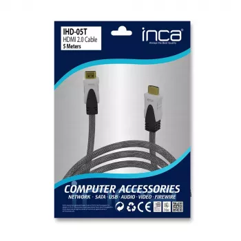 HDMI kabelis Inca IHD-05T 5m HDMI A tipo kištukas-kištukas juodas