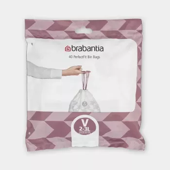 Šiukšlių maišai BRABANTIA 100253 3 L talpos šiukšliadėžėms, balti, plastikiniai, 40 vnt.