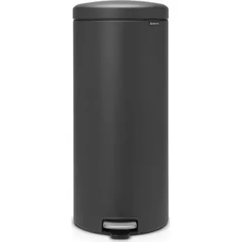Šiukšliadėžė BRABANTIA NewIcon 30 L Mineral Infinite Grey, pedal valdoma nerūdijančio plieno talpa
