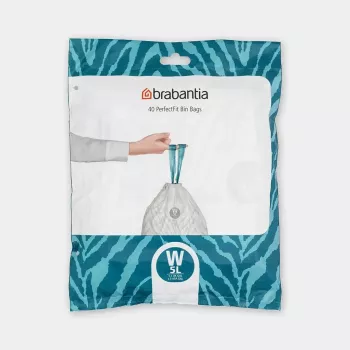 Šiukšlių maišai BRABANTIA 137846, 45 L, balti, pakuotė po 40 vnt.