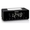 Radijo žadintuvas Lenco CR540BK – FM radijas, 1,2 colio LED ekranas, reguliuojamas naktinis apšvietimas, USB įkrovimas, stereo garsiakalbiai