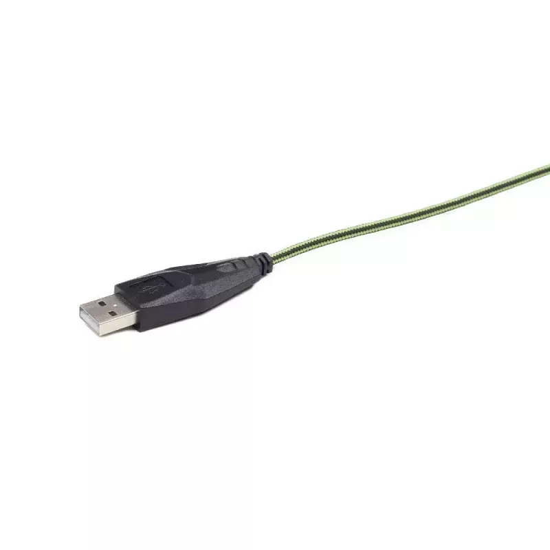 Gembird MUSG-001-G žalias USB žaidimų pelė, 6 mygtukai, iki 2400 DPI
