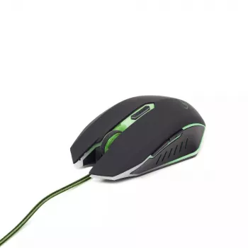 Gembird MUSG-001-G žalias USB žaidimų pelė, 6 mygtukai, iki 2400 DPI