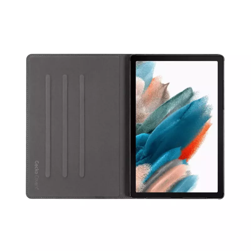 Folio dėklas GeckoCovers Galaxy Tab A8 (2021) — Easy-Click 2.0, veliūras ir dirbtinė oda, stovas, 10,5 colio ekranui