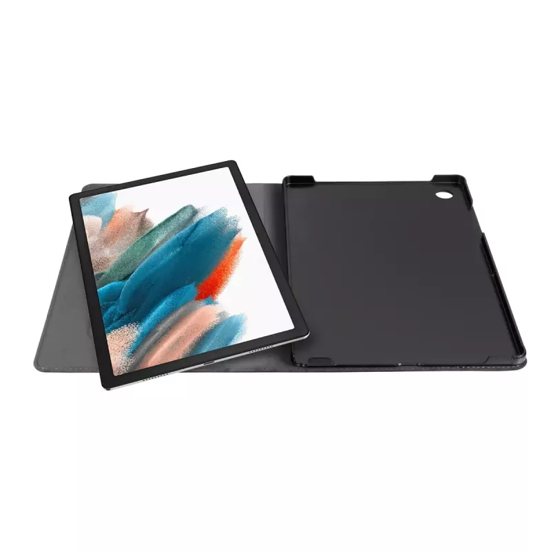 Folio dėklas GeckoCovers Galaxy Tab A8 (2021) — Easy-Click 2.0, veliūras ir dirbtinė oda, stovas, 10,5 colio ekranui