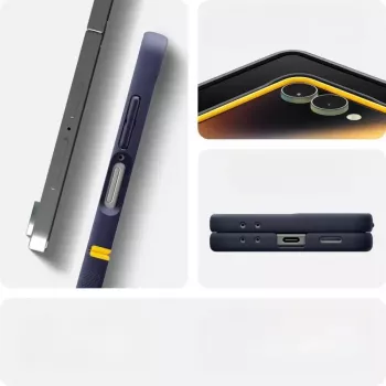 Apsauginis dėklas telefonui Spigen Nano Pop Mag, skirtas Samsung Galaxy Z Flip 7 — Mėlynos spalvos (Blueberry Navy), suderinamas su MagSafe