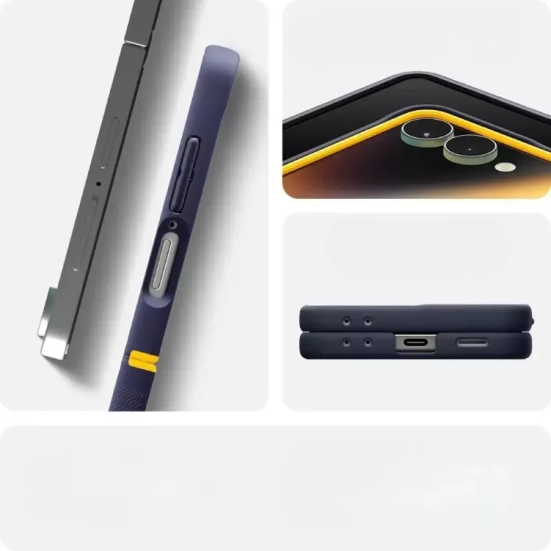 Apsauginis dėklas telefonui Spigen Nano Pop Mag, skirtas Samsung Galaxy Z Flip 7 — Mėlynos spalvos (Blueberry Navy), suderinamas su MagSafe