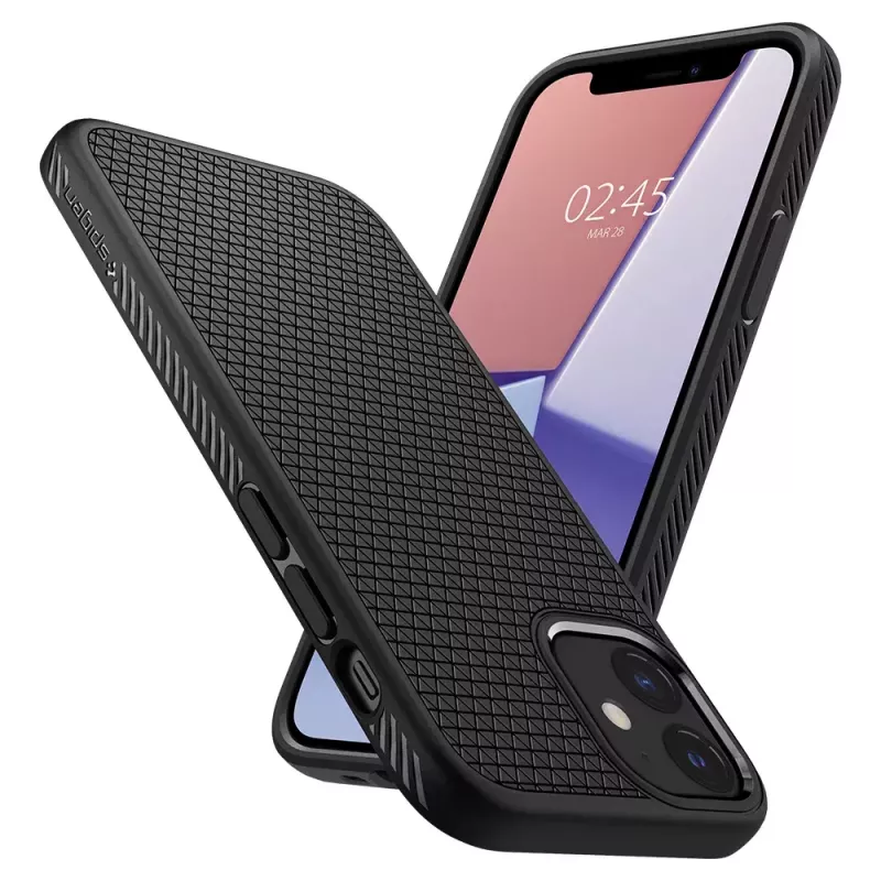 Dėklas Spigen Liquid Air iPhone 12 12 Pro Juodas