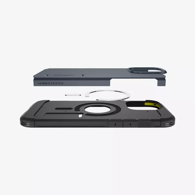 Spigen Tough Armor AI dėklas pilkas su MagFit technologija, skirtas iPhone 16 Pro Max