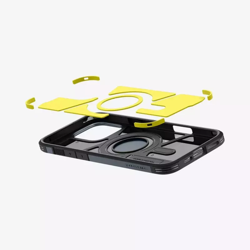 Spigen Tough Armor AI dėklas pilkas su MagFit technologija, skirtas iPhone 16 Pro Max