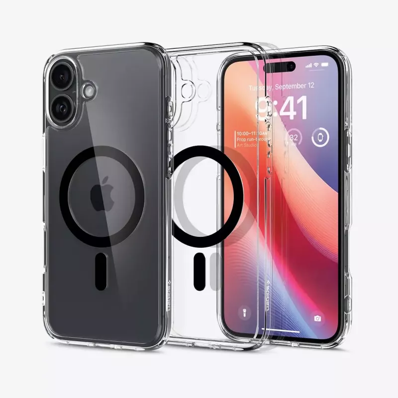 Spigen Ultra Hybrid (MagFit) apsauginis dėklas Juodas Skaidrus iPhone 16 Plus
