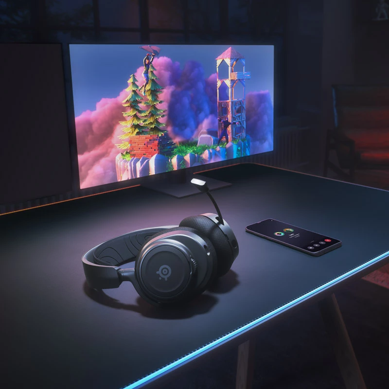 Belaidės ausinės Steelseries Arctis Nova 7 juodos, USB Type-C, Bluetooth