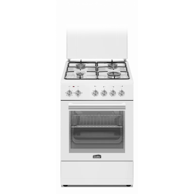 Simfer 4403SERBB dujinė kaitlentė su elektrine orkaite, balta, 50 cm