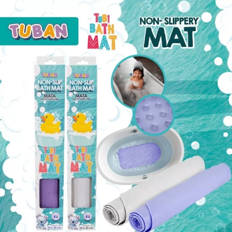 Neslystanti vonios kilimėlis pilka TUBAN