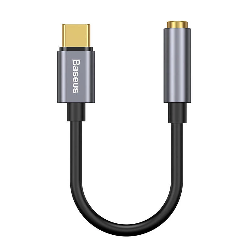 Baseus L54 garso adapteris USB-C + 3,5 mm mini jack (juodai pilkas)