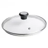 Tefal 28097612 keptuvės dangtis apvalus juodas, nerūdijantis plienas, permatomas