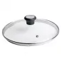 Tefal 28097612 keptuvės dangtis apvalus juodas, nerūdijantis plienas, permatomas