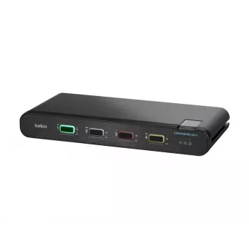 Belkin F1DN104KVM-UNN4 saugus KVM jungiklis, 4 prievadai, vienas monitorius, DP/HDMI, be CAC, PP4.0