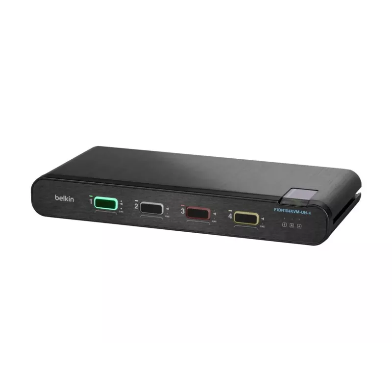 Belkin F1DN104KVM-UNN4 saugus KVM jungiklis, 4 prievadai, vienas monitorius, DP/HDMI, be CAC, PP4.0
