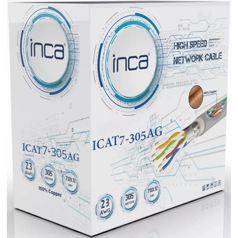 INCA Ethernetkabel ICAT7-305AG S/FTP1 23 AWG CAT7 tinklo kabelis