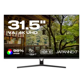 JAPANNEXT 4K UHD monitorius 80 cm (31,5 inch) 3840x2160 pikselių, VA skydelis, 5 ms, 60 Hz, AMD FreeSync, HDMI, DisplayPort (JN-V315UHDR)