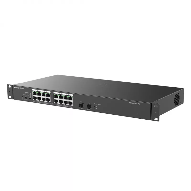 Reyee 16 prievadų 1000Mbps + 2 Gigabit SFP prievadai, 16 prievadų su PoE/PoE+ maitinimu - tinklo jungiklis - 1 Gbps