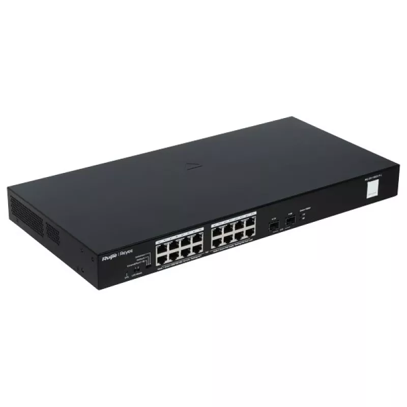 Reyee 16 prievadų 1000Mbps + 2 Gigabit SFP prievadai, 16 prievadų su PoE/PoE+ maitinimu - tinklo jungiklis - 1 Gbps