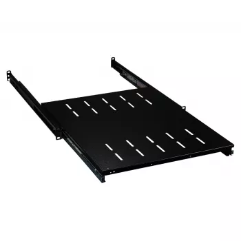 19 colių 1U ištraukiama lentyna EFB Elektronik 350–450 mm gylis, 30 kg apkrova, 600 mm spintelei, reguliuojamas priekinis/galinis tvirtinimas, plienas RAL7035/RAL9005