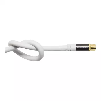 Anteninis kabelis SmartFLEX, IEC/Koax kištukas ir lizdas, auksuotas, keturgubai ekranuotas, ekranavimo efektyvumas 120 dB, baltas, 1,5 m, Good Connections® (GC-M2042)