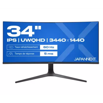 JAPANNEXT JN-IPS340UWQHD60C-C65W-HS-W lenktas UWQHD monitorius