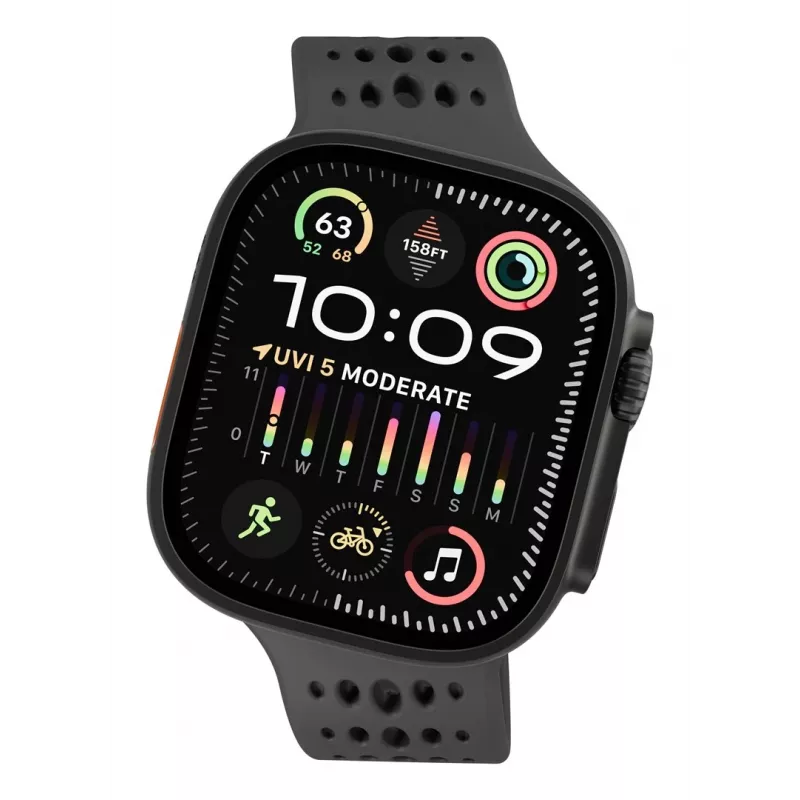 Decoded Silicone Ares O Dirželis – Silikoninis dirželis Apple Watch 44/46/49 mm (juodas)
