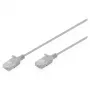 CAT 6 U-UTP Slim Patch Laidas, 0,3 m, Pilkas