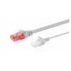 CAT 6 U-UTP Slim Patch Laidas, 0,3 m, Pilkas