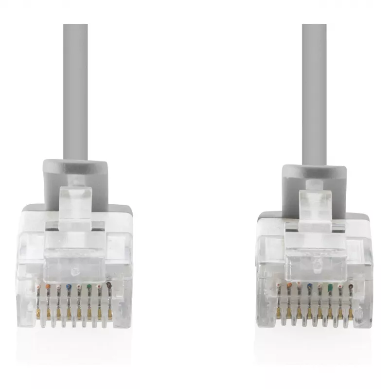 CAT 6 U-UTP Slim Patch Laidas, 0,3 m, Pilkas