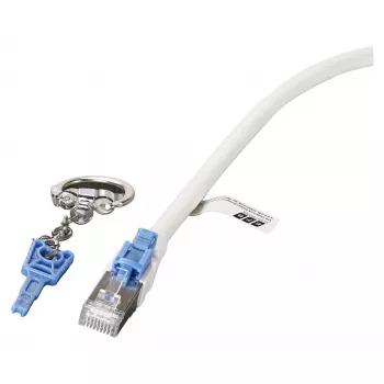 EFB RJ45 Patch laidas Cat.6A S/FTP LSZH BC AWG26 užrakinamas baltas 0,5m