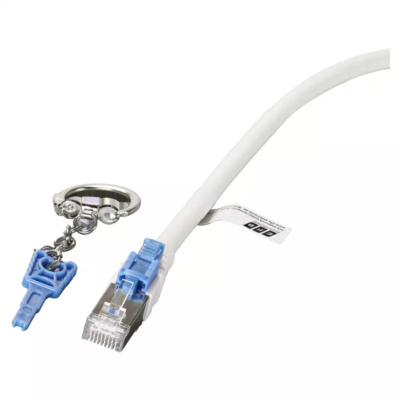 EFB RJ45 Patch laidas Cat.6A S/FTP LSZH BC AWG26 užrakinamas baltas 0,5m